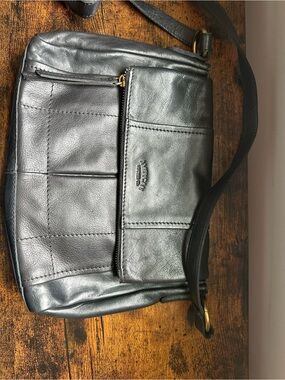 American Leather Co. Black Leather Crossbody Bag